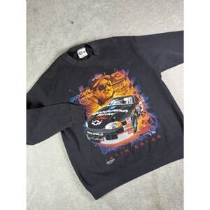 Vtg Chase Nascar Dale Earnhardt The Intimidator Sweatshirt Mens L Black 90s USA